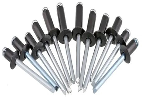 DAGROD 20-30 Stück M2,4 M3 M3,2 M4 M5 Schwarze Aluminiumkopf-Brechdorn-Blindnieten Nagelnieten(M2.4 30PCS,10mm)