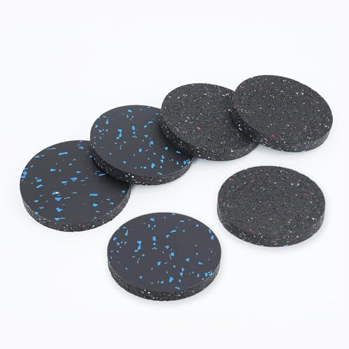 U MAX Exercise Equipment Pads with High Density Rubber - Anti Vibration Pads - Soundproof Protect Floor Mat - Gym Treadmill Rowing Machine Elliptical Machine 4.7 x 0.6 Black (6pack)