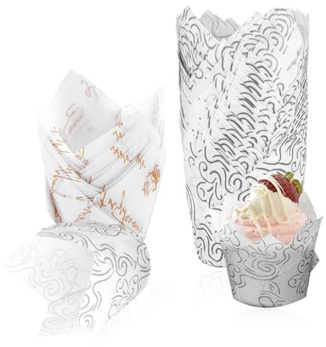 Tulip Muffin Cases, 100PCS Cupcake Cases, Muffin Liners Baking Cups