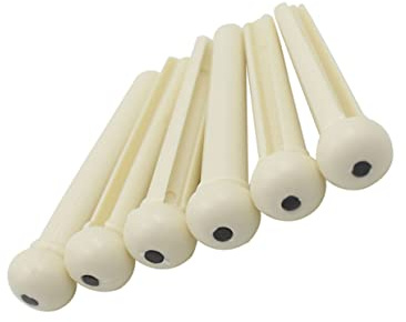 Weihnachten Party Gitarren Ersatzteile Messingstift für Akustikgitarre | Kunststoff in Weiß, 6 Stück Packung für Sammler, Leicht Tragbar, Einfache Nutzung für Gitarristen