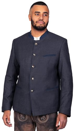 Edelnice Trachtenmode Trachtenjanker Benedetto antracite, muschio o grigio chiaro, misure 46-64, Blu - antracite, 60