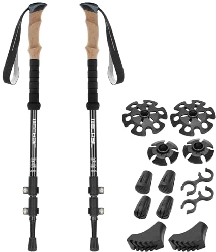 Oumuik Bastones de Senderismo Telescópicos para Caminar, Bastones de Senderismo 110-135 cm Plegables y Ajustables para Hombres y Mujeres