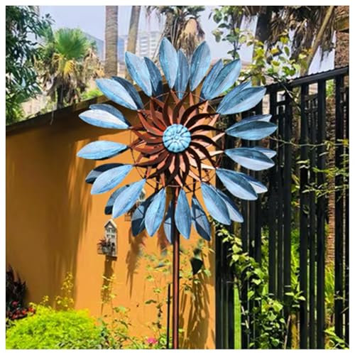 Garten Windrad 213cm Groß, Windrad Garten Edelstahl Kugellager, WindräDer Gartendeko FüR Terrasse Und Garten