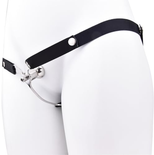 Chastity Devices Clip with Auxiliary Strap Flat Negative Chastity Belt Locked Cock Cage Adult Penis SM Bondage Sissy Sex Toys for Men & Gay (Black 3233)