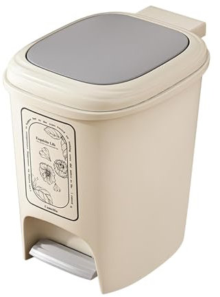 predolo Pattumiera a Pedale Calpesta Il Cestino della Spazzatura Cestino per rifiuti Rettangolare da Cucina, Pattumiera a Pedale per Bagno Garage Veranda, 10 Litri