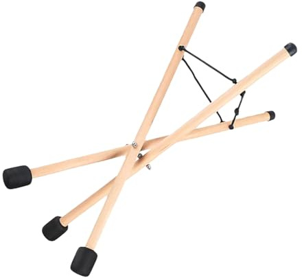 Holz Handpan Stativ für Stahlzungen Trommel, Dreibeinig, Faltbar | Verstellbares Seil, Leicht zu Verstauen, Tragbar, Geeignet für Aufstellung und Sicheren Halt