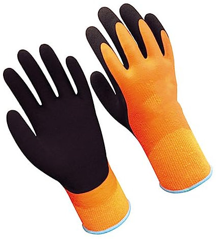 UKCOCO Waterproof Cold-proof Work Gloves Low Temperature Resistant Labor Protective Gloves for Winter Gardening and Cold Storage Work, Size m Orange