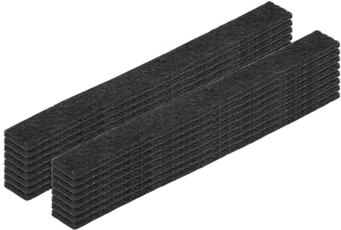 sourcing map Felt Strips with Adhesive Backing, 16 Pcs 1/2 x 6 x 0.12 Anti Scratch Furniture Felt Tapes Self-Stick Pads for Protecting Hardwood Floor, Black