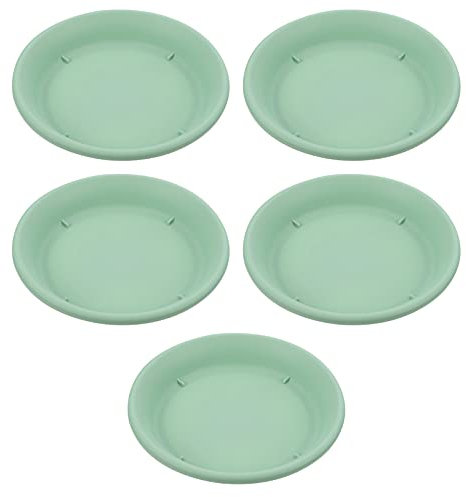 VANZACK Plateau à Bonsaï Simple Pour Pots De Fleurs, Base De Pot De Fleurs En Plastique Pp, Lot De 5 Pièces Vert Prairie, Jardinière Intérieure Et Extérieure, Bac à Eau Anti-fuite Et Facile à Nettoyer