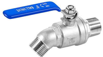 Foppla Rubinetto da giardino in acciaio inox da 3/4 con 2 rondelle e 1 nastro esterno esterno 3/4 maschio di peso -rubinetto esterno per giardinaggio