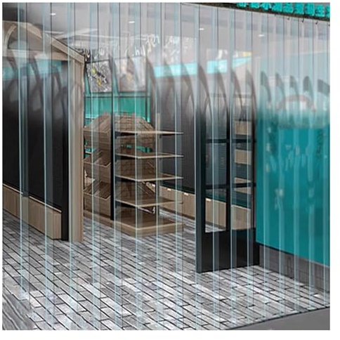 Qulamrdk Transparent PVC Streifenvorhänge，Winddicht Wasserdicht PVC-Streifen Stallvorhang PVC Strip Curtain Geeignet für Die Balkon -Eingangstür Garage(150x240cm/59.05x94.49in)