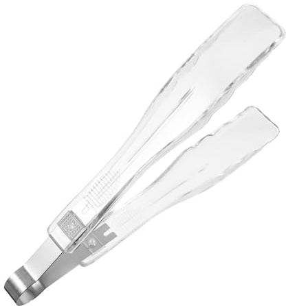 Acier Inoxydable Pinces 1 Pièce et Plastique de Service, pour Buffet | Pâtes et Salade, Usage Friture, Transfert du Grill à L’assiette, Prise Facile