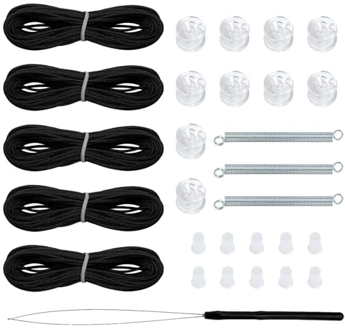 Reparaturset für -Plissee, universelle Rolloschnur, stabile Fadenspule, vertikales Schatten-Wartungsset, komplette DIY-Lösung für Reise, Anhänger, Fenster, -Innenjalousien