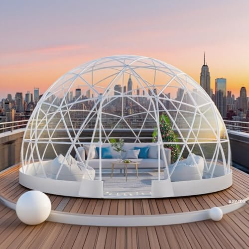 Garten-Iglu, 12 X 7 Fuß Transparentes Outdoor-Kuppelzelt, 360°-Panoramablick,Winddicht,Regendicht Und Sonnendicht,Transparentes Outdoor-Kuppelzelt,Geeignet Für Party-Camping Im Innenhof, Gewächshaus