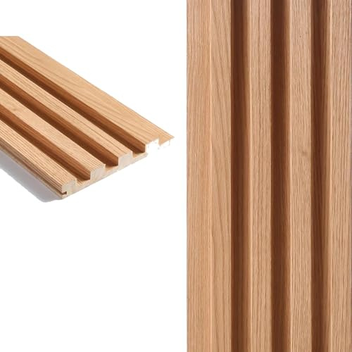 Panneaux décoratifs en bois pour murs, panneaux muraux à lattes robustes pour décoration murale intérieure, lattes étroites nécessitant peu d'entretien, à découper, revêtement mural linéaire 3D
