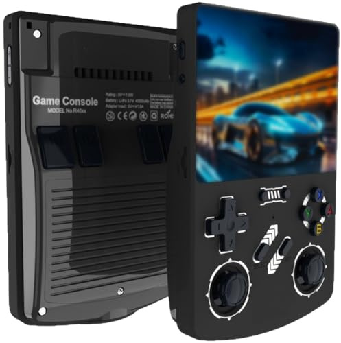 Gettimore R40XX Handheld Game Console 4.2 Inch HD Screen, 128GB Retro Gaming Device with Bluetooth for Two-Player Mode, Linux System Compatible Black