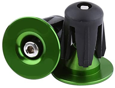MechKit Handlebar End Plugs Bar End Cap for Bicycle Cycling | 2 Pcs, 22 mm, Aluminium Alloy, Plastic, Green