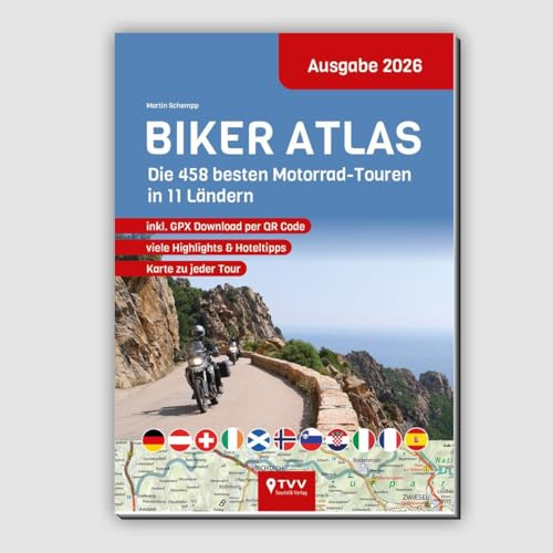 Biker Atlas 2026: 400 Motorradtouren aus 11 Ländern