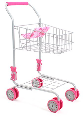 Bayer Chic 2000 760 20 Einkaufswagen aus Metall mit integriertem Puppensitz, tolle Ergänzung zum Kaufladen, Pink