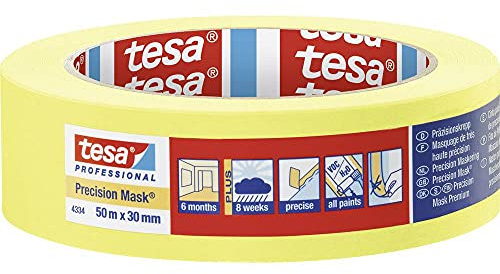 tesa Präzisionskrepp® PLUS 4334 50m x 30mm gelb
