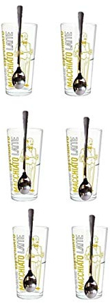 Latte Macchiato Set Barista (6 Gläser mit 6 Löffel) von James Premium®