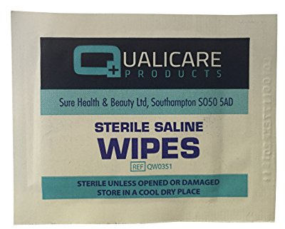 500 x QUALICARE FIRST AID STERILE SALINE ALCOHOL FREE SKIN SAFE WOUND CUT CLEANSING WIPES