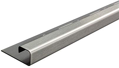 10x Quadrat-Profil Edelstahlschiene Fliesenprofil Fliesenschiene Edelstahl V2A L250cm 10mm gebürstet