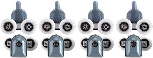 TOPINCN 8 Kit Rulli per Porte Doccia Rulli Doccia Cuscinetti Box Doccia Twin Bottom Top Pulegge Ruote Runners Bathroom Kit di Ricambio rulli Inferiori Superiori (Double Wheel)