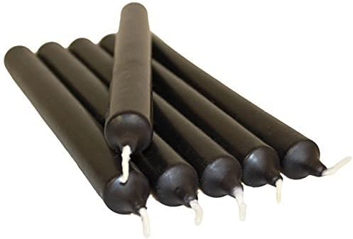 REQUISITE NEEDS Pack of 10 x Colourful Paraffin Wax Dinner Stick Candles (Black)…