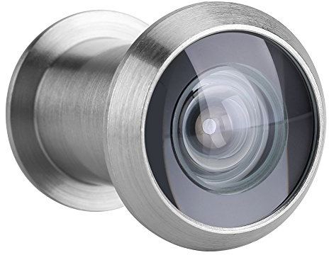 mumisuto Spioncino per Porta, Vetro Ottico per la Sicurezza Domestica Visore per Porta grandangolare da 220 Gradi con Copertura Girevole per la Privacy per Porte da 35 mm a 60 mm(Argento Spazzolato)