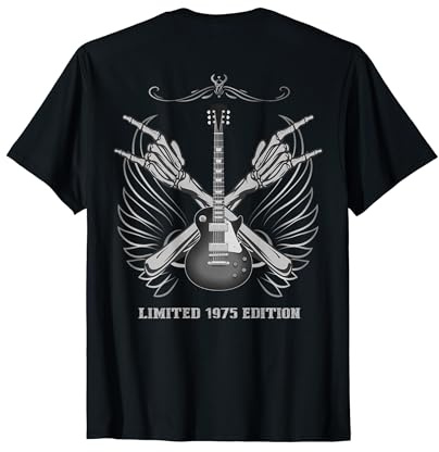 Limited 1975 Edition Geburtstag Gitarre Rock On T-Shirt