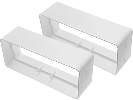Vent Systems 220 x 90mm - 2 Stück - Rechteckig Rohrverbinder für Kunststoff Flachkanal - Adapter für Heizen, Kühlen Rohr - Kanalverbinder für Lüftungsrohr, Luftkanal, Abluftkanal, Klimagerät