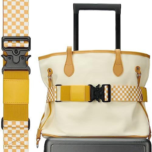 Eviznbou Koffergurt, Kofferband, Stilvoll & Verstellbare Gepäckgurt zum Handgepäck am Koffer Befestigt, Reisezubehör für Koffer Reisetasche