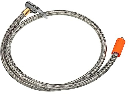 QUARKZMAN Reifenfülldapter M6 Silber 1 Stück Edelstahl 100cm Für Fahrzeuge | Silberton, Edelstahl, Verwendung Für Auto, LKW, Motorrad, Fahrrad, Anschluss Doppelt Lock-On, Gewinde M6x1