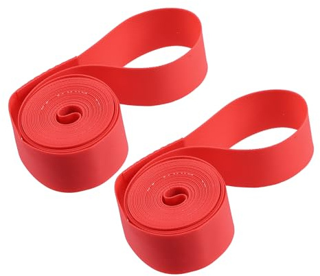 A ABSOPRO 26 Bike Wheel Rim Strip Rim Tape Inner Tube Band PVC Red (Set of 2)