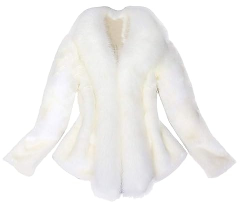 L9WEI Chaqueta softshell para mujer, elegante, abrigo de piel sintética, corto, cálido, abrigo de piel sintética, manga larga, abrigo de pelo mullido, fino y cálido abrigo de invierno