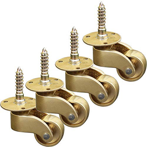 Ruedas Giratorias De 22 Mm, Muebles Vintage De Latón, for Sofá con Pies De Piano, Estilo Tornillo, Metal Sólido