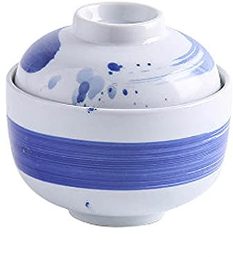 Dinner Plates Soup Bowls Ceramic Stew Pot Soup Bowl with Lid 230ML Stew Pot Tableware Egg Cup Household Kitchen Supplies Snack Bowl Ramen Bowl (Color : C)
