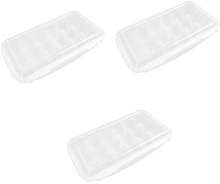 Angoily 3piezas Organizador De Para Refrigerador Caja De Almacenamiento De Compartimentos Diseño Transparente y Tapa Aislante Para Cocina y Camping