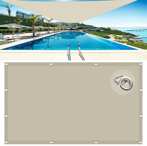 Parasole Rettangolare, Rete Ombreggiante 5.5 x 6.5 m Tenda a Vela Parasole, Vela Ombreggiante Antivento Pes Protección Rayos UV per Serra/Balcone/Cortile/Tetto, Cachi