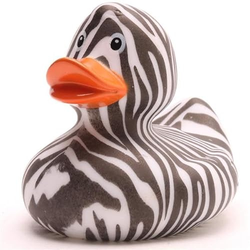 Badeente Like a Zebra - inkl. Gummienten-Schlüsselanhänger im Set I L9cm I Quietscheente I Geschenk für Tierfreunde