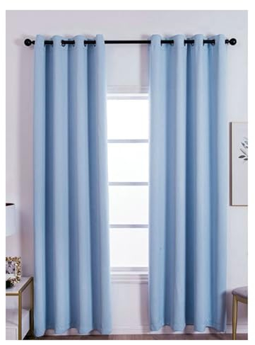 Bishilin Vorhänge Blickdicht mit Ösen 2er Set, Verdunklungsvorhänge Dunstblau 132x213CM Modern Einfarbig Gardinen Polyester Schlafzimmer Kinderzimmer Jugendzimmer