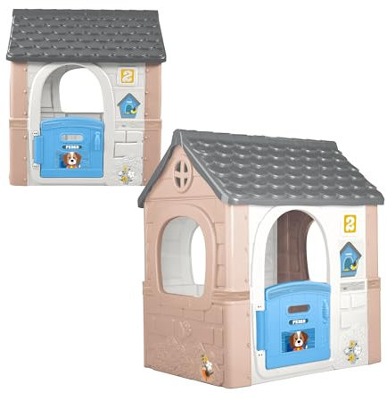 FEBER - Dream House, Casita Infantil con Puerta Abatible, Tiene Pegatinas para Decorar la Casita, Colores Resistentes a la Luz Solar, Montaje Fácil, A Partir de 2 años, Famosa (FEH30000)