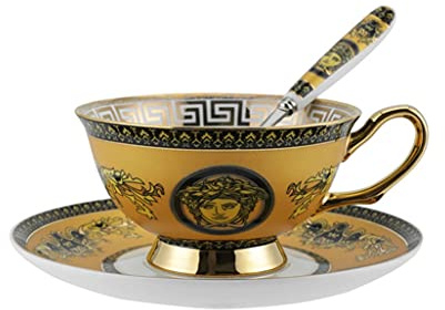 Windmilne Tasse à café de 9 onces de Style Palais Familial de Luxe Italien de Petite Taille, Tasse à thé au Lait de 250 ML, Service à thé (1 pièce)