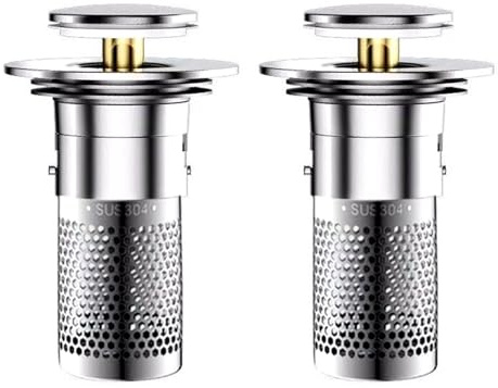 WaschbeckenstöPsel,Osuter 2 Stücke Abflussstopfen,32-40mm Abflussstopfen Waschbecken,Universal Pop Up Abflusssieb Waschbecken,Waschbeckenstöpsel Pop Up Ablaufventil,Waschbeckenstöpsel mit Sieb