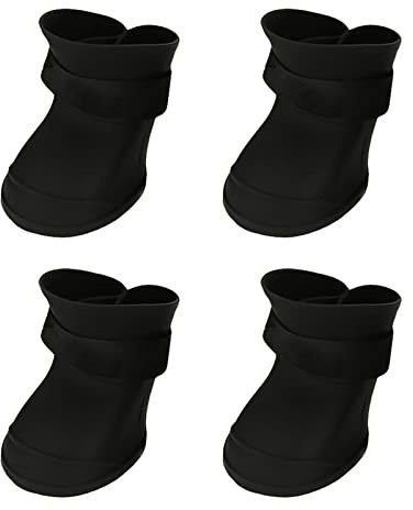 4 Stück Hundeschuhe Outdoor Wasserdicht, Anti-Rutsch Silikon Haustier Hundestiefel mit für Kleine Hunde (5 x 4cm)