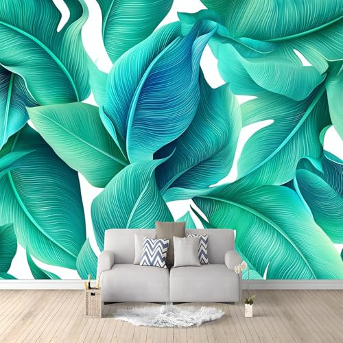 Fotomurale Carta da Parati Foglie Di Banano 200 x 140 cm Fotomurali Murale 3D Poster Gigante Moderna, Carta da Parati Decora per Camera Letto, Soggiorno, Stanza dei Bambini