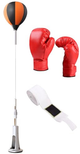 Sac de frappe autoportant – Sac de frappe sur pied, rebond fort, équipement de fitness, fournitures de gym réglables en hauteur pour soulager le stress