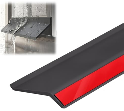 Generico Barriera Impermeabile For Finestre Scorrevoli, Protezione Anti-Infiltrazioni Per Bordi Finestra Autoadesivo Impermeabile Per Esterno, Nero