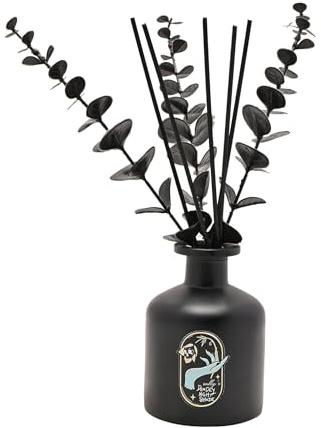 Widdop – Diffuseur de roseaux Disney L'Étrange Noël de Monsieur Jack – Vase en céramique noire avec branches et bâtonnets de roseaux – Huile parfumée pour aromathérapie – Accessoire de maison